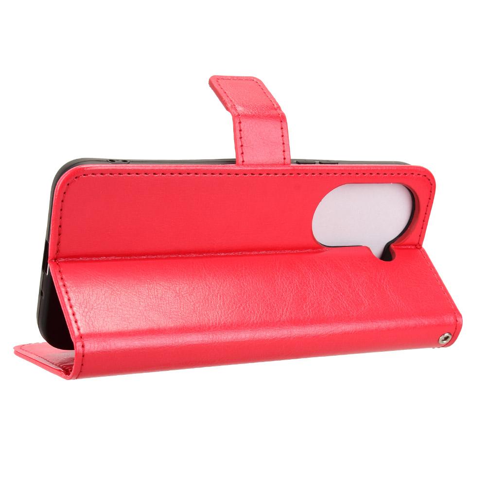 For Honor X7e 4G / Play 80 Plus 5G Retro Crazy Horse Texture Vegan Leather Phone Case - Red - EDA009202807B