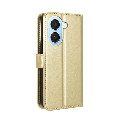 For Honor X7e 4G / Play 80 Plus 5G Retro Crazy Horse Texture Vegan Leather Phone Case - Gold - EDA009202807C