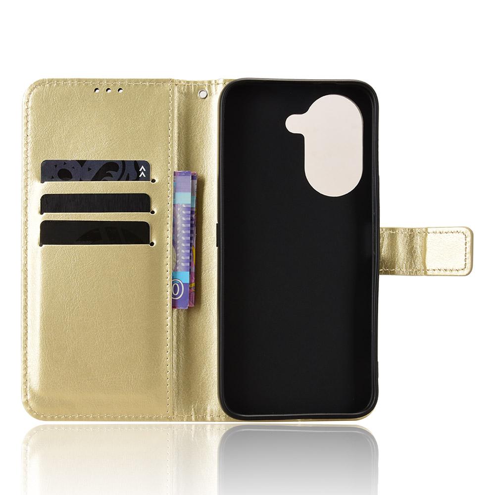 For Honor X7e 4G / Play 80 Plus 5G Retro Crazy Horse Texture Vegan Leather Phone Case - Gold - EDA009202807C