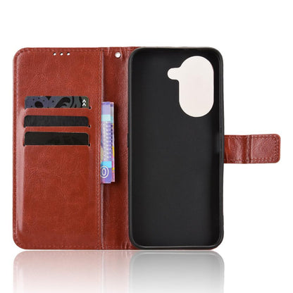 For Honor X7e 4G / Play 80 Plus 5G Retro Crazy Horse Texture Vegan Leather Phone Case - Brown - EDA009202807D