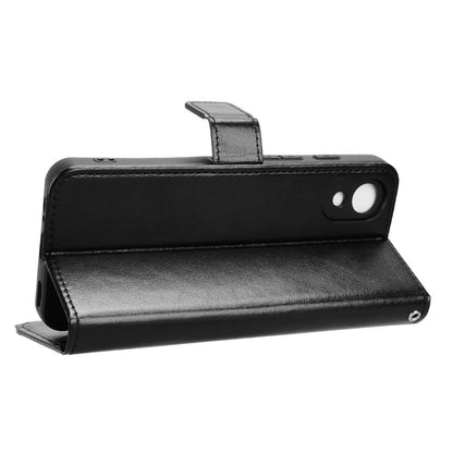 For ZTE Kantan Sumaho5 A601ZT Retro Crazy Horse Texture Vegan Leather Phone Case - Black - EDA009203106A