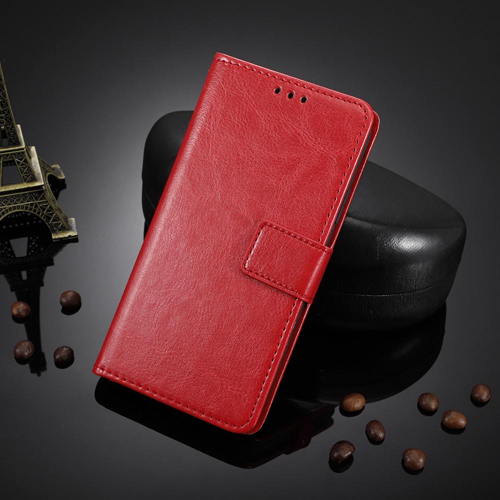 For ZTE Kantan Sumaho5 A601ZT Retro Crazy Horse Texture Vegan Leather Phone Case - Red - EDA009203106B