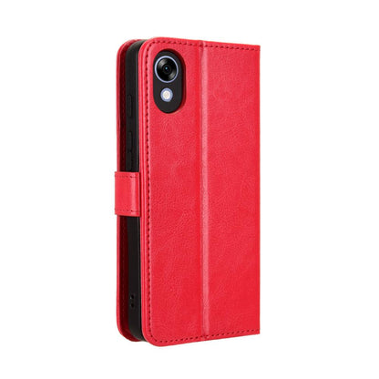 For ZTE Kantan Sumaho5 A601ZT Retro Crazy Horse Texture Vegan Leather Phone Case - Red - EDA009203106B