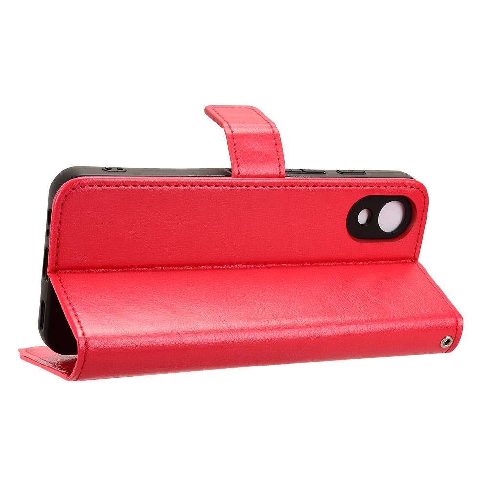 For ZTE Kantan Sumaho5 A601ZT Retro Crazy Horse Texture Vegan Leather Phone Case - Red - EDA009203106B