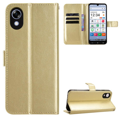 For ZTE Kantan Sumaho5 A601ZT Retro Crazy Horse Texture Vegan Leather Phone Case - Gold - EDA009203106C
