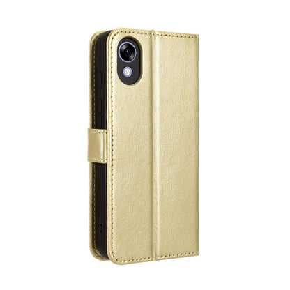 For ZTE Kantan Sumaho5 A601ZT Retro Crazy Horse Texture Vegan Leather Phone Case - Gold - EDA009203106C