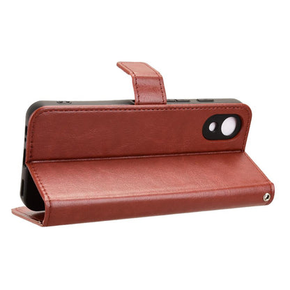 For ZTE Kantan Sumaho5 A601ZT Retro Crazy Horse Texture Vegan Leather Phone Case - Brown - EDA009203106D