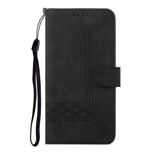 For Motorola Edge 70 Pro 5G Cubic Skin Feel Flip Leather Phone Case - Black - EDA009208803D