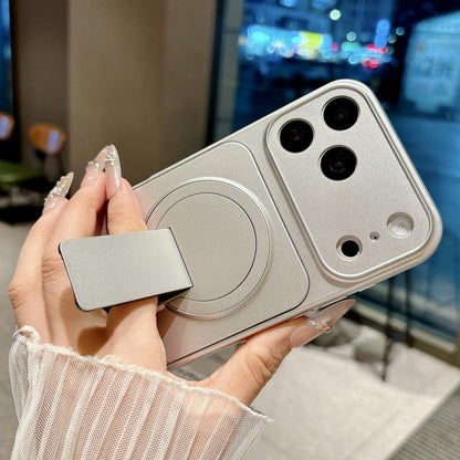 For iPhone 18 Pro Instantly Transforms Into 17 Pro Invisible Holder Magnetic Phone Case - Silver - EDA009210324A