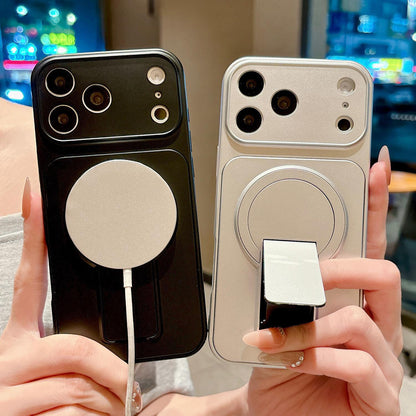 For iPhone 18 Pro Max Instantly Transforms Into 17 Pro Invisible Holder Magnetic Phone Case - Silver - EDA009210326A