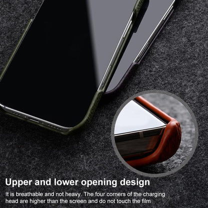 For iPhone 18 Pro melkco Litchi Texture Magnetic Half Coverage Genuine Leather Phone Case - Orange - EDA009215516A