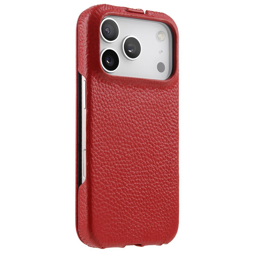 For iPhone 18 Pro Max melkco Litchi Texture Vertical Flip Magnetic Genuine Leather Phone Case - Red - EDA009216705E
