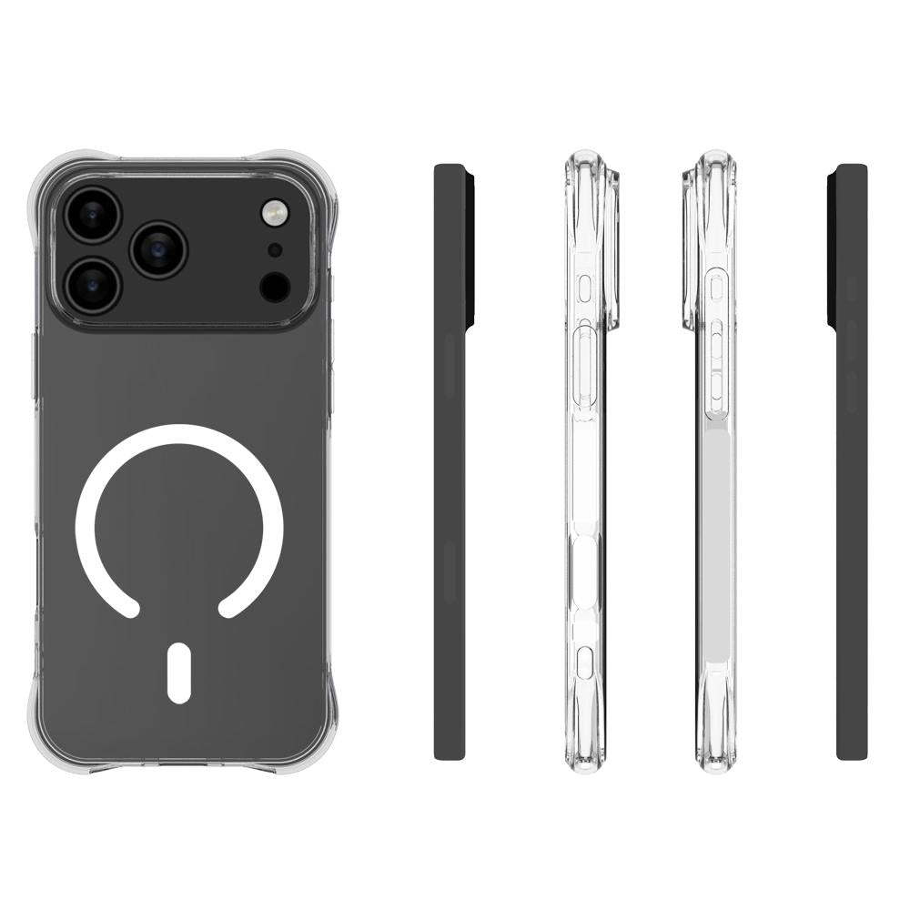 For iPhone 18 Pro Max Shockproof Non-slip Magnetic TPU Phone Case - Transparent - EDA009223927A