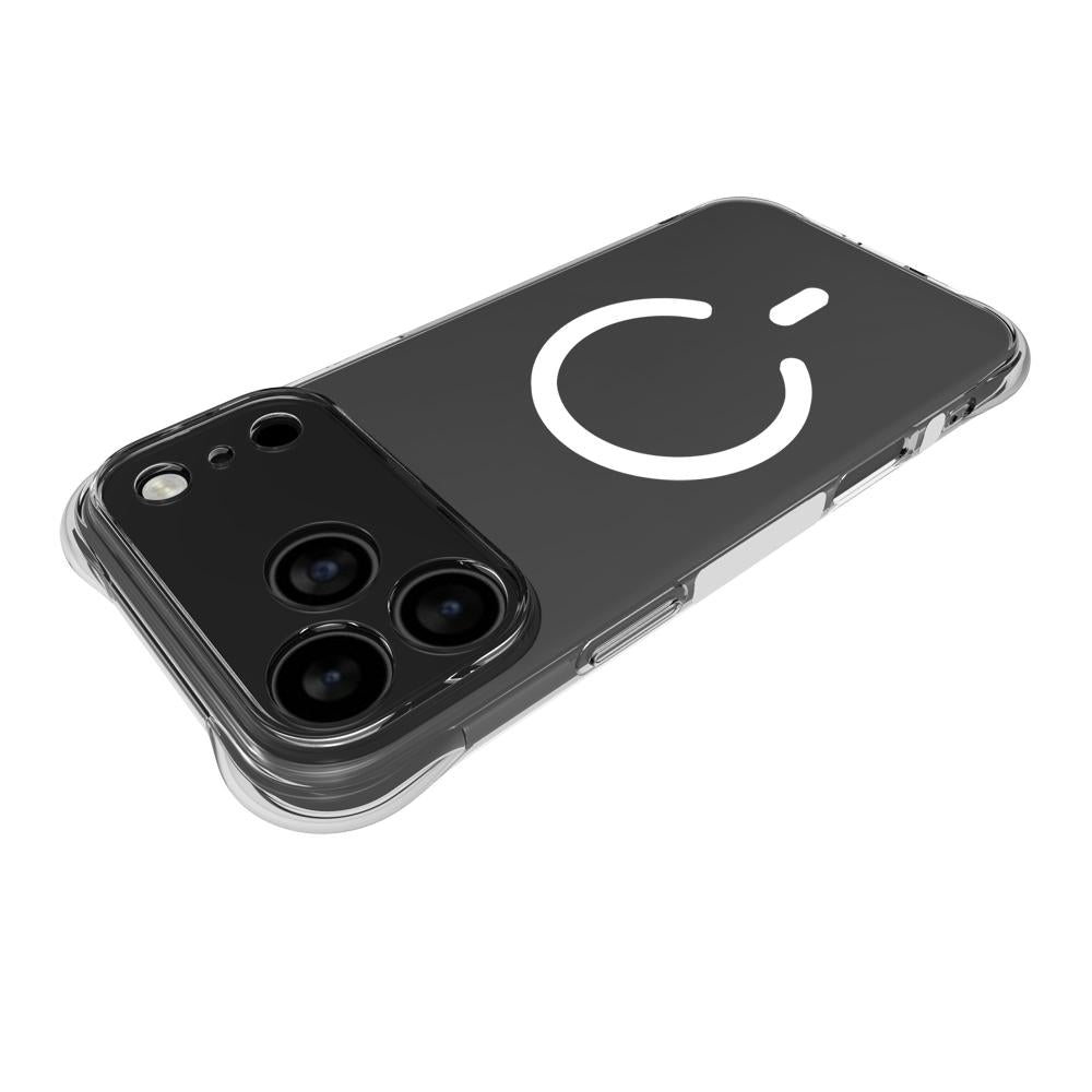 For iPhone 18 Pro Max Shockproof Non-slip Magnetic TPU Phone Case - Transparent - EDA009223927A