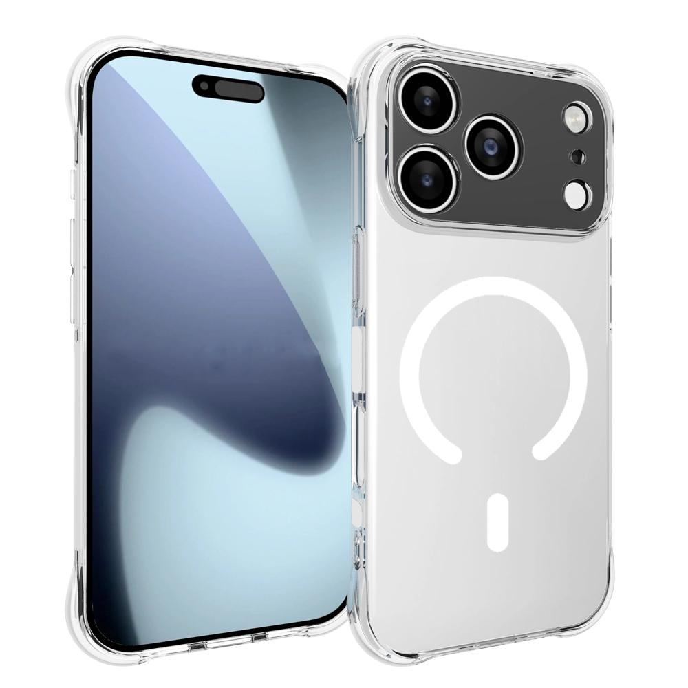 For iPhone 18 Pro Shockproof Non-slip Magnetic TPU Phone Case - Transparent - EDA009223928A