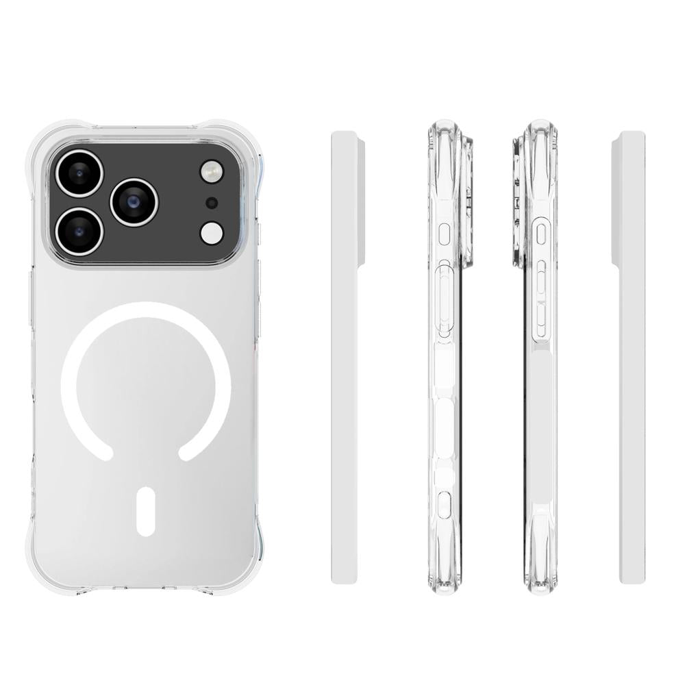 For iPhone 18 Pro Shockproof Non-slip Magnetic TPU Phone Case - Transparent - EDA009223928A