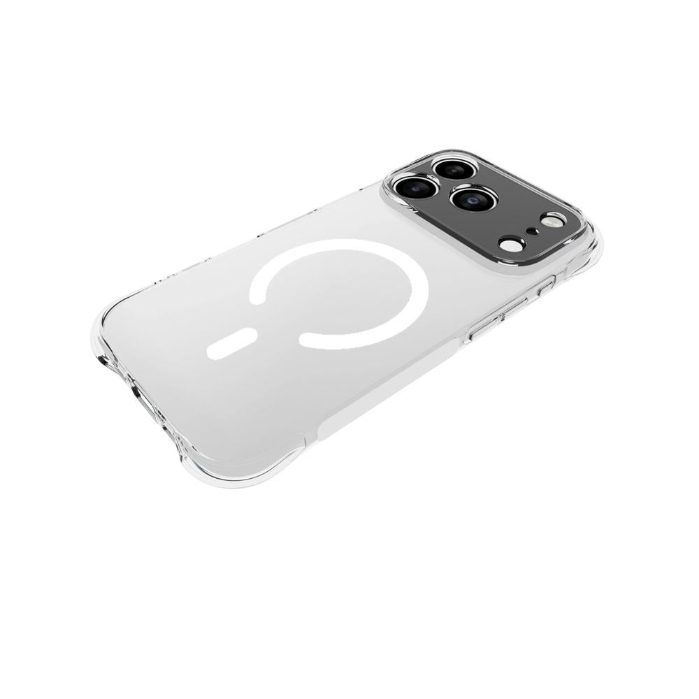 For iPhone 18 Pro Shockproof Non-slip Magnetic TPU Phone Case - Transparent - EDA009223928A