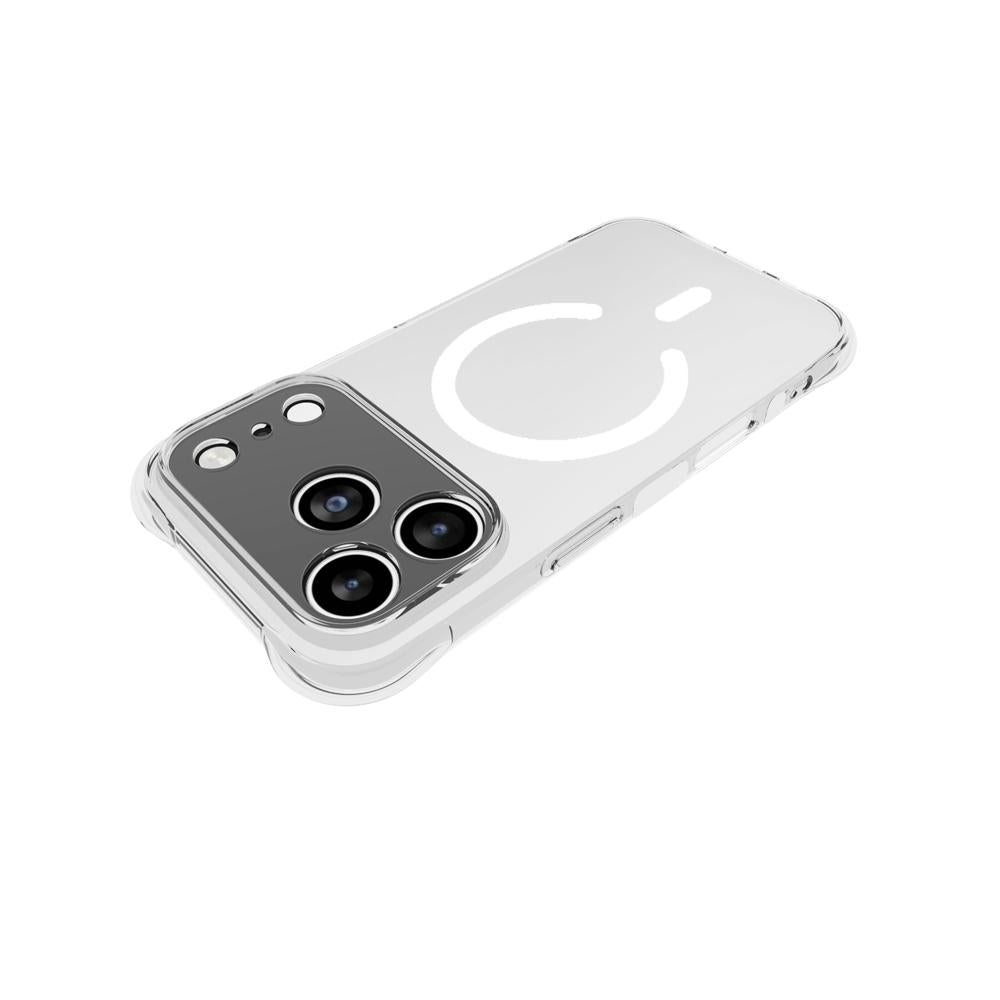 For iPhone 18 Pro Shockproof Non-slip Magnetic TPU Phone Case - Transparent - EDA009223928A