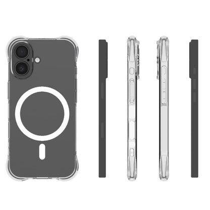 For iPhone 18 Shockproof Non-slip Magnetic TPU Phone Case - Transparent - EDA009223929A