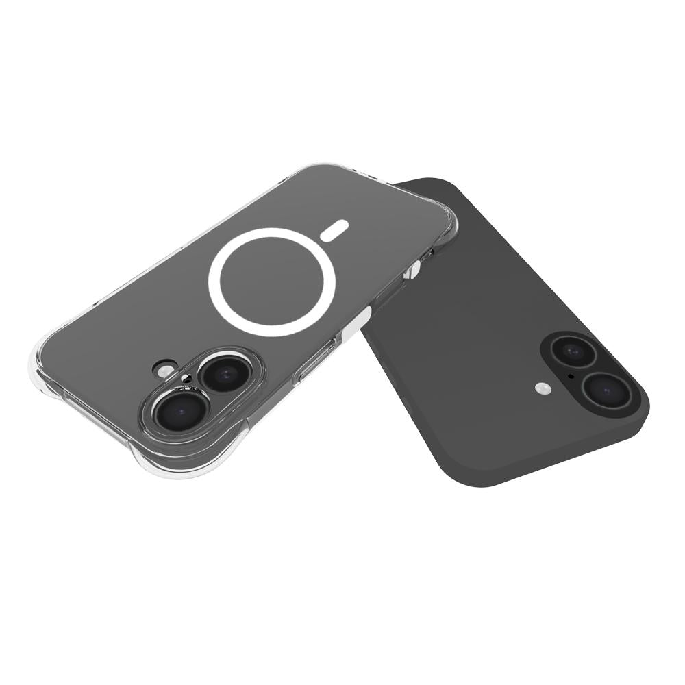 For iPhone 18 Shockproof Non-slip Magnetic TPU Phone Case - Transparent - EDA009223929A