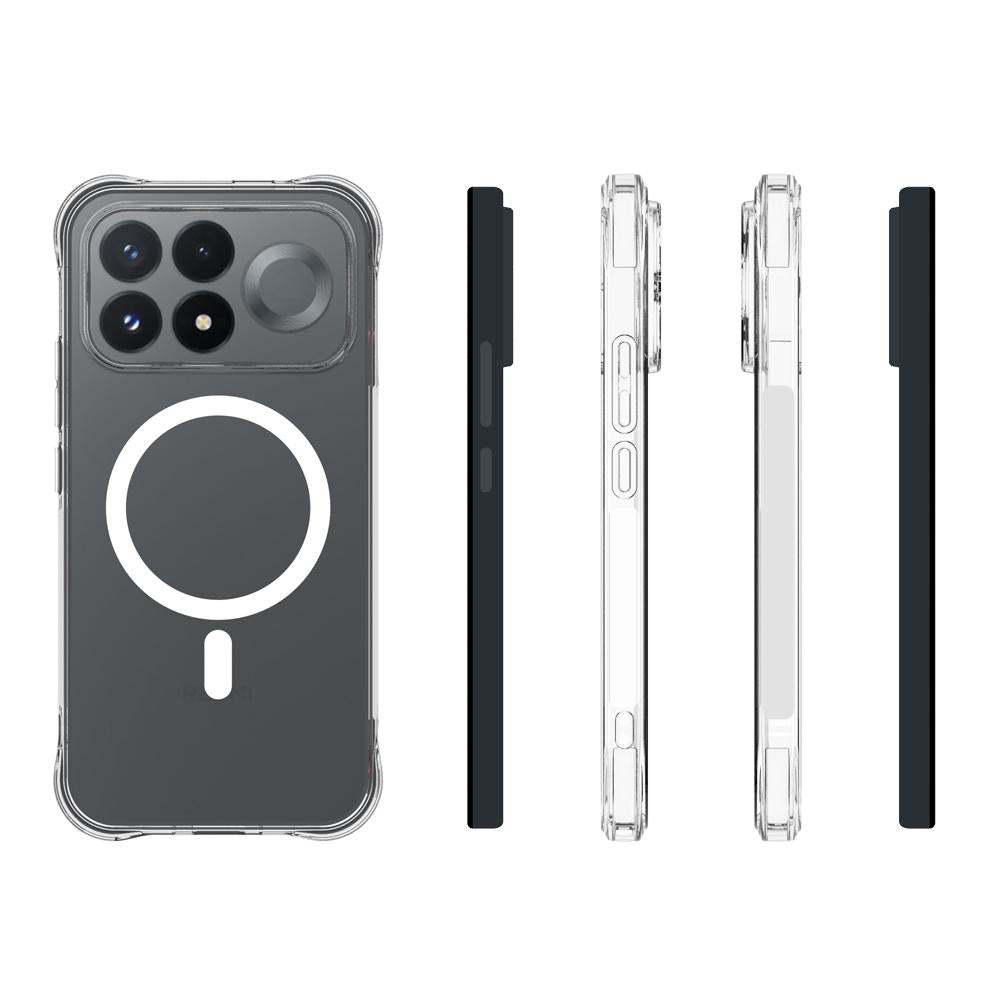 For Xiaomi Poco F9 Pro 5G Shockproof Non-slip Magnetic TPU Phone Case - Transparent - EDA009224609A
