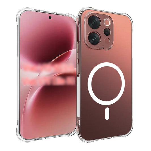 For vivo V70 5G / V70 Elite 5G Shockproof Non-slip Magnetic TPU Phone Case(Transparent)