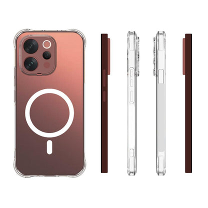 For vivo V70 5G / V70 Elite 5G Shockproof Non-slip Magnetic TPU Phone Case(Transparent)