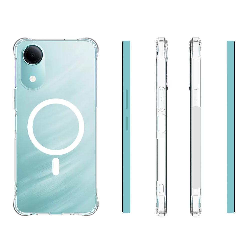 For vivo T5e 4G / Y05e 4G Shockproof Non-slip Magnetic TPU Phone Case - Transparent - EDA009224909A