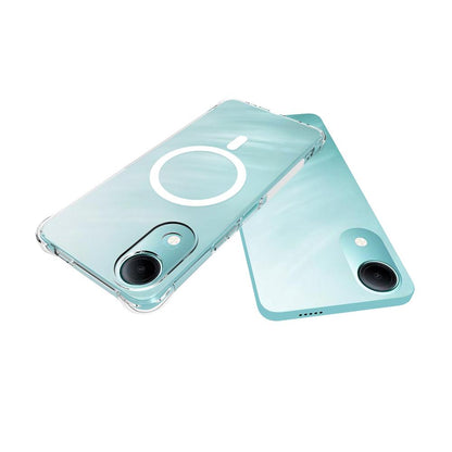 For vivo T5e 4G / Y05e 4G Shockproof Non-slip Magnetic TPU Phone Case - Transparent - EDA009224909A