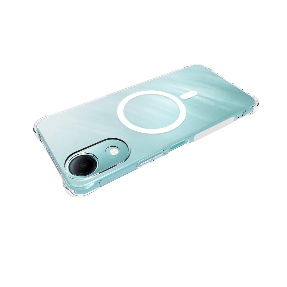 For vivo T5e 4G / Y05e 4G Shockproof Non-slip Magnetic TPU Phone Case - Transparent - EDA009224909A