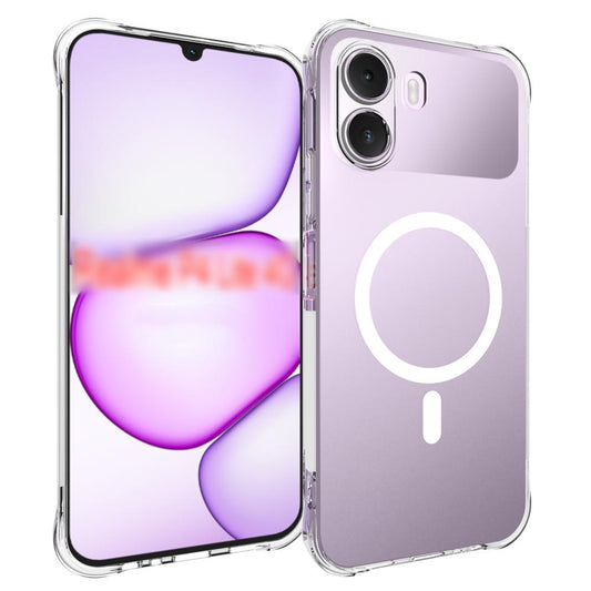 For Realme P4 Lite 4G Global Shockproof Non-slip Magnetic TPU Phone Case(Transparent)