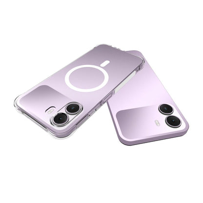 For Realme P4 Lite 4G Global Shockproof Non-slip Magnetic TPU Phone Case(Transparent)