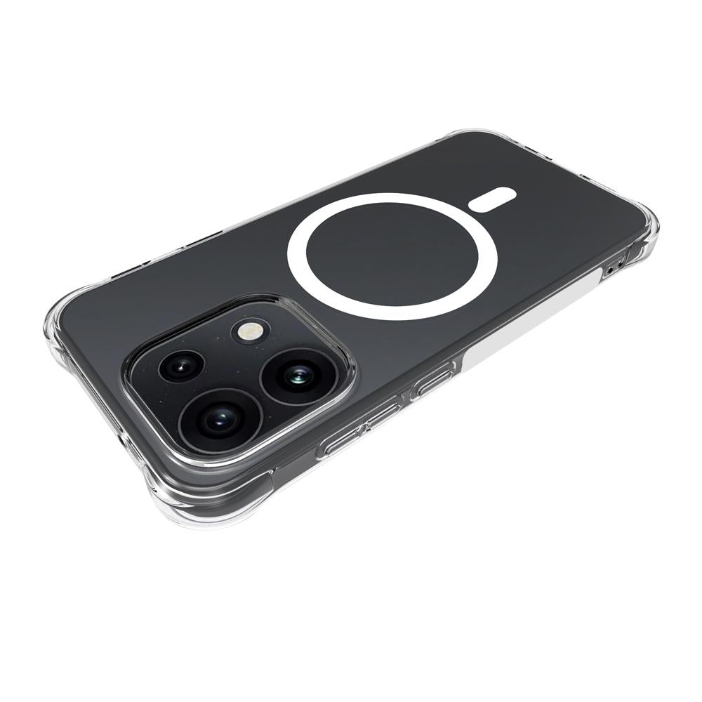 For OPPO Reno16 5G Global Shockproof Non-slip Magnetic TPU Phone Case - Transparent - EDA009225107A