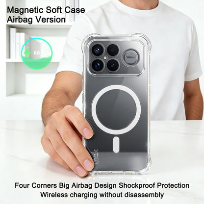 For Redmi K90 Pro Max/Poco F8 Ultra 5G imak Magnetic Shockproof Airbag TPU Phone Case(Transparent)