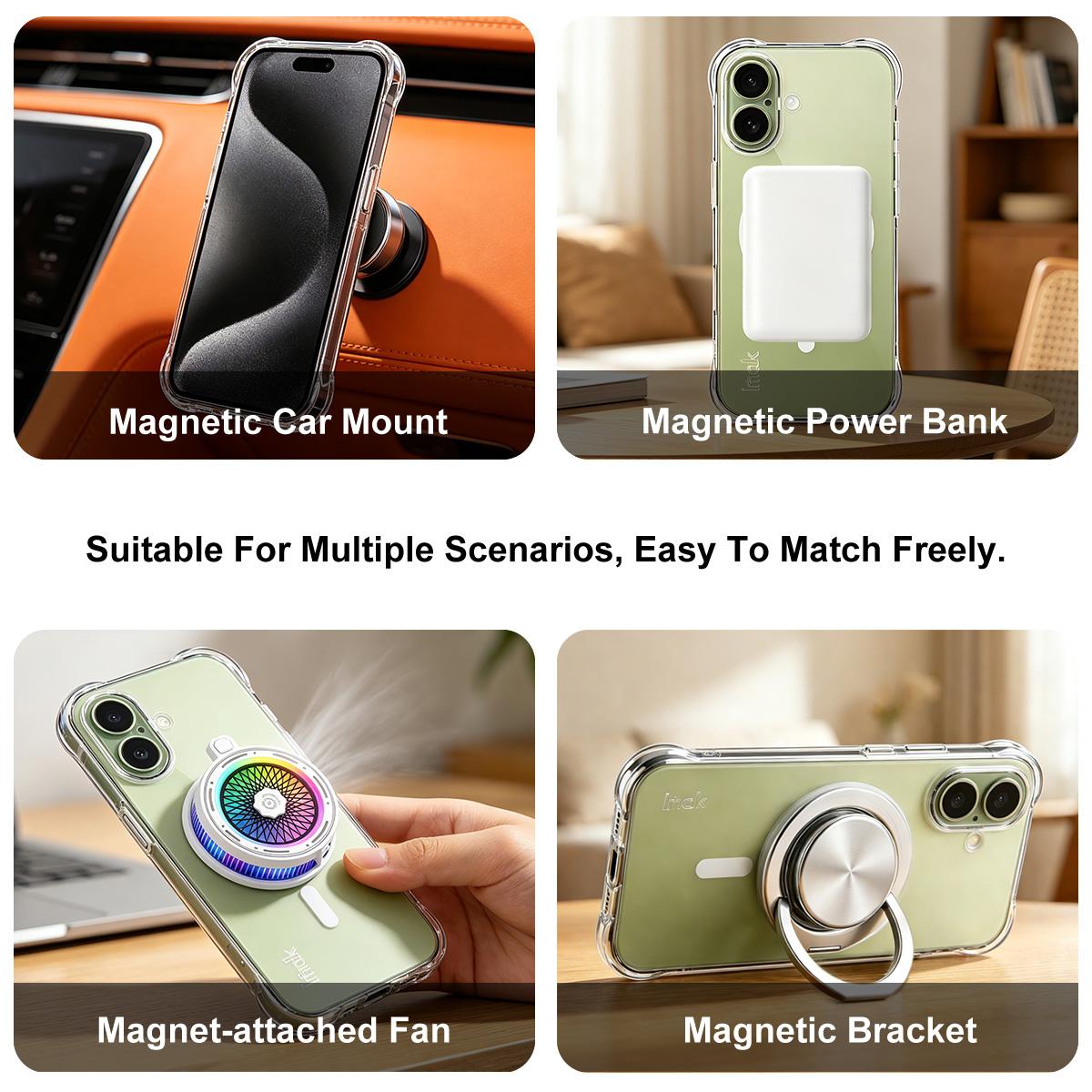 For Redmi K90 Pro Max/Poco F8 Ultra 5G imak Magnetic Shockproof Airbag TPU Phone Case(Transparent)