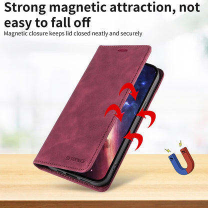 For Huawei nova 16 BETOPNICE Suction RFID Anti-theft Leather Phone Case(Wine Red)