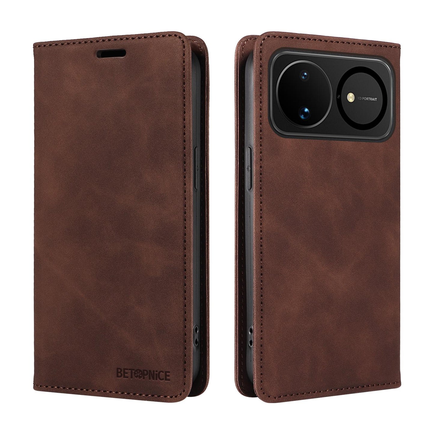For Huawei nova 16 BETOPNICE Suction RFID Anti-theft Leather Phone Case(Brown)