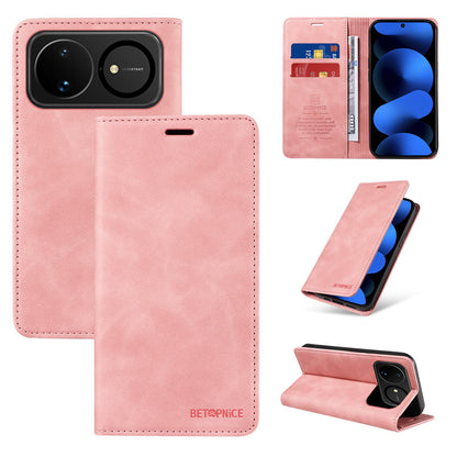 For Huawei nova 16 BETOPNICE Suction RFID Anti-theft Leather Phone Case(Pink)