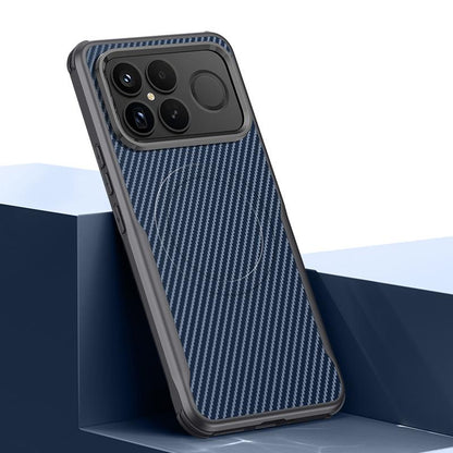 For Redmi K90 Pro Max / Poco F8 Ultra 5G Blade-Style Carbon Fiber Texture Magnetic Skin-Feel Phone Case(Royal Blue)