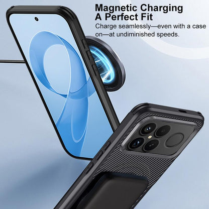 For Redmi K90 Pro Max / Poco F8 Ultra 5G Blade-Style Carbon Fiber Texture Magnetic Skin-Feel Phone Case(Royal Blue)