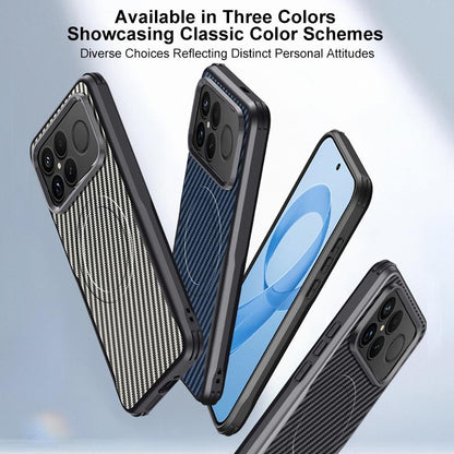 For Redmi K90 Pro Max / Poco F8 Ultra 5G Blade-Style Carbon Fiber Texture Magnetic Skin-Feel Phone Case(Silver Gray)