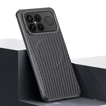 For Redmi K90 Pro Max / Poco F8 Ultra 5G Blade-Style Carbon Fiber Texture Magnetic Skin-Feel Phone Case(Graphite Black)