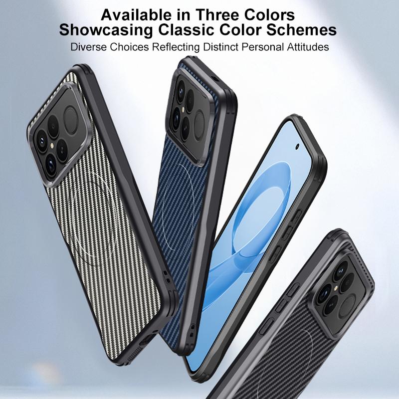 For Redmi K90 Pro Max / Poco F8 Ultra 5G Blade-Style Carbon Fiber Texture Magnetic Skin-Feel Phone Case(Graphite Black)