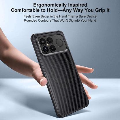 For Redmi K90 Pro Max / Poco F8 Ultra 5G Blade-Style Carbon Fiber Texture Magnetic Skin-Feel Phone Case(Graphite Black)