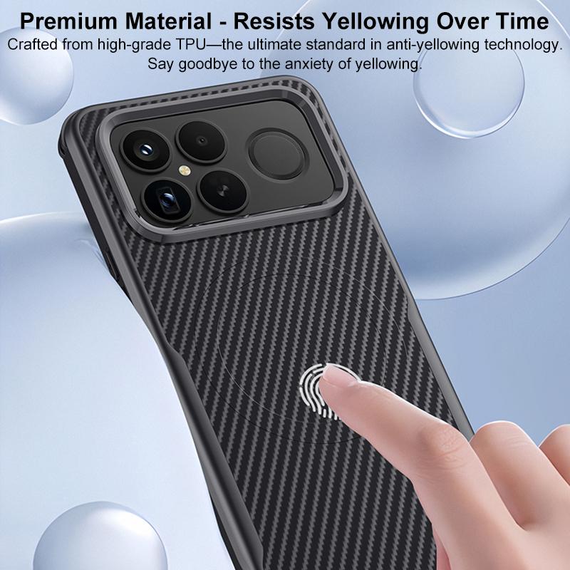 For Redmi K90 Pro Max / Poco F8 Ultra 5G Blade-Style Carbon Fiber Texture Magnetic Skin-Feel Phone Case(Graphite Black)