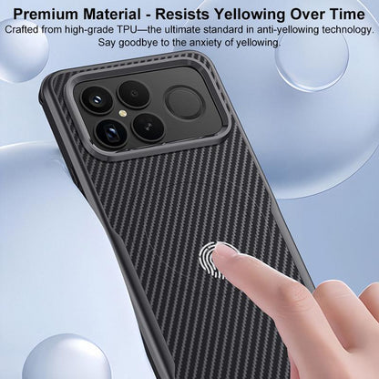 For Redmi K90 Pro Max / Poco F8 Ultra 5G Blade-Style Carbon Fiber Texture Magnetic Skin-Feel Phone Case(Graphite Black)