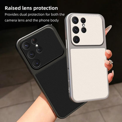 For Galaxy S23 Ultra 5G Lambskin Series Skin Feel Shockproof Phone Case(Purple)