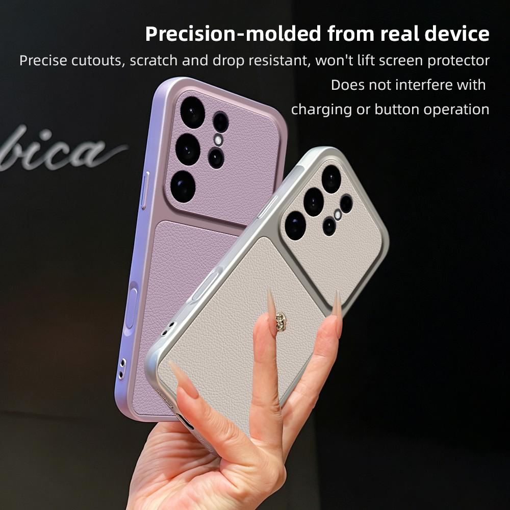 For Galaxy S26 Ultra 5G Lambskin Series Skin Feel Shockproof Phone Case(Purple)
