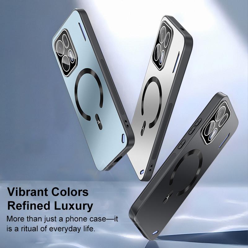 For OPPO K15 Pro 5G Ice Magnetic Explosion-proof Lens Film PC Phone Case - Graphite Black - EDA009251202A