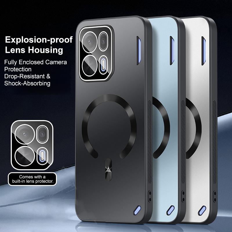 For OPPO K15 Pro 5G Ice Magnetic Explosion-proof Lens Film PC Phone Case - Moonlight Blue - EDA009251202B